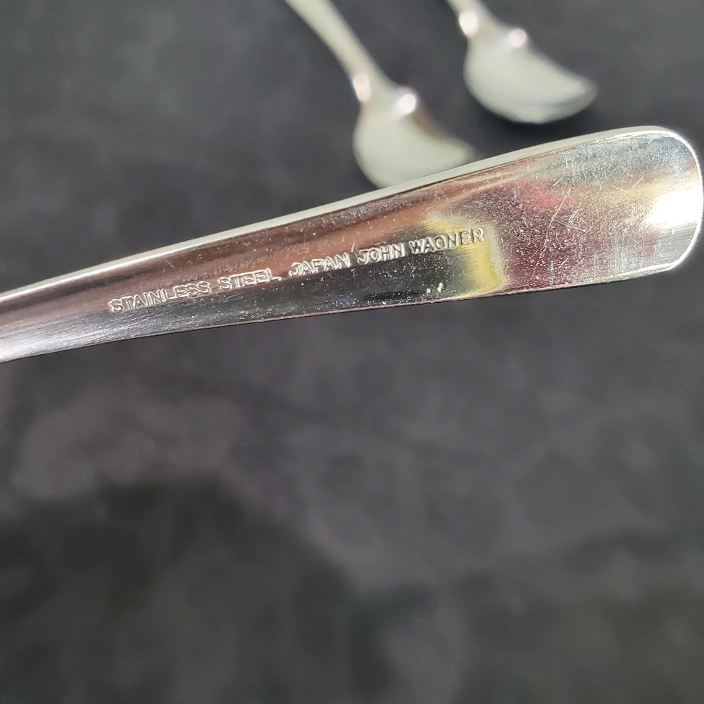 Vintage John Wagner Baby Food Or Jam Scraper Spoon Flat Edges Stainless Japan